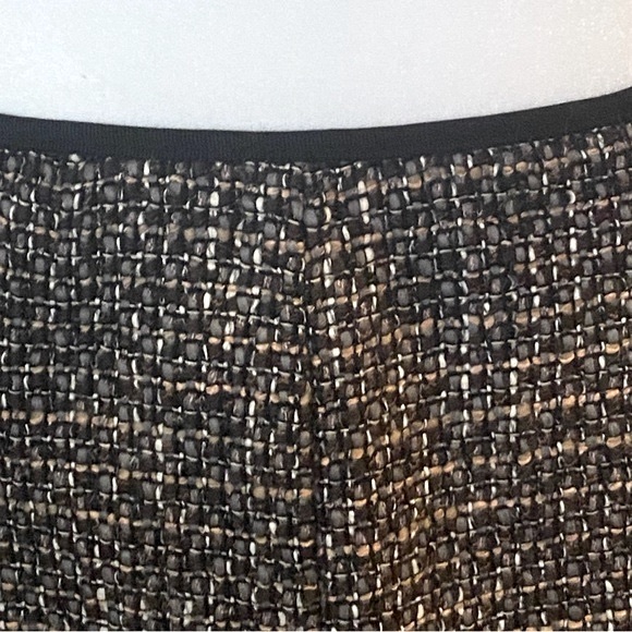 ELIE TAHARI Tweed Pleated Skirt Fully Lined Side Zip Brown Black Grey Size 10 - Picture 5 of 14